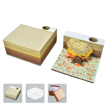 3D Блокнот на дереве Kawaii Notepad С Календарем на 2024 Год Милый Блокнот Omoshiroi 260 Блок-листов House Memo Tree 3D Pad D1M7 3