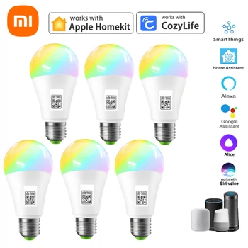 Xiaomi Homekit LED Smart Wifi Лампочка E27 Лампа Разноцветная Светодиодная Лампа С Регулируемой Яркостью С Siri Alexa Google SmartThings Alice Home