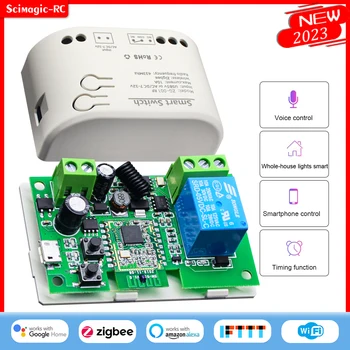 Модуль переключения Tuya Zigbee Jog Inching, USB 5V 7-32V 220V DIY Smart Switch, Работает с Zigbee Bridge, Голосовое управление от Alexa