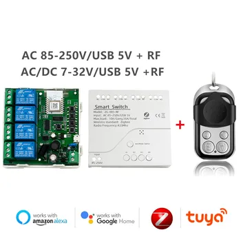 Модуль переключения Tuya Zigbee Jog Inching, USB 5V 7-32V 220V DIY Smart Switch, Работает с Zigbee Bridge, Голосовое управление от Alexa 2