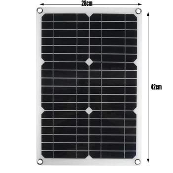 Комплект Солнечной Панели Мощностью 100 Вт С Двойным USB-Портом 12 В/5 В Постоянного Тока с 60A Солнечным Контроллером Солнечные Элементы для Автомобиля Яхты RV Зарядное Устройство 2
