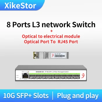 8 10-гигабитных портов SFP +, Управляемый сетевой коммутатор L3 С модулем 