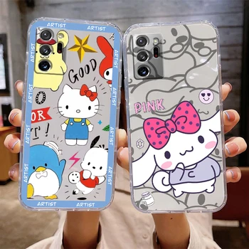 Аниме Hello Kitty Girl Прозрачный Чехол Для Телефона Samsung Note20 10 Ultra Plus A31 A12 A8 A14 J6 A5 A70 A7 A34 A20 A24 5G 0