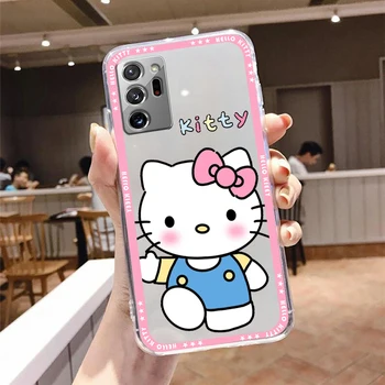 Аниме Hello Kitty Girl Прозрачный Чехол Для Телефона Samsung Note20 10 Ultra Plus A31 A12 A8 A14 J6 A5 A70 A7 A34 A20 A24 5G 5