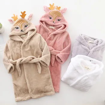 Пижамы для детей 1-8 лет, осенне-зимний фланелевый теплый халат для маленьких девочек, пижамы для мальчиков, детские пижамы для подростков