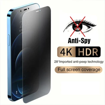 Защитная пленка для экрана Full Cover Anti-Spy Для iPhone 11 15 Pro Max 12 13 14 Privacy Glass Для iPhone 7 8 Plus XS Max XR SE Glass Film