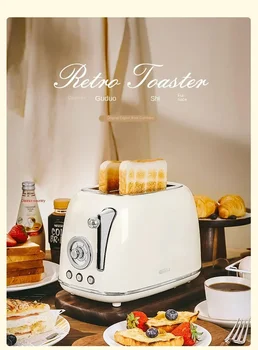 DETBOM Ретро Хлебопечка Тостер С автоматическим нагревом Многофункциональная Машина для приготовления завтрака 220 В 5