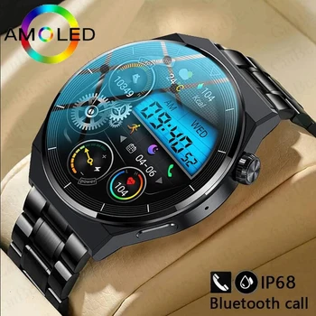 2024 Новый NFC Bluetooth Вызов Смарт-Часы Мужские AMOLED 390*390 HD Экран Смарт-Оксиметрический Монитор Часы IP68 Водонепроницаемые Смарт-часы