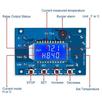 AT14 2X 12V DC Цифровой Регулятор Температуры, Wifi APP Control Модуль Контроля Высокой Температуры-99 Градусов Цельсия-999 Градусов Цельсия 24V 4