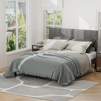 Детская кровать, полноразмерный каркас современной кровати-платформы с геометрическим изголовьем - без пружин, кровать 5