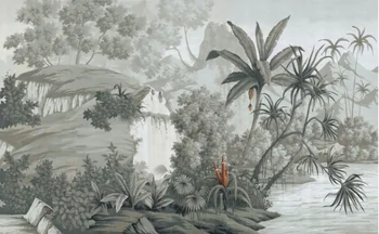 XuesuCustomized водонепроницаемые обои, оригинальная роспись на фоне цветов джунглей и птиц для украшения стен 5