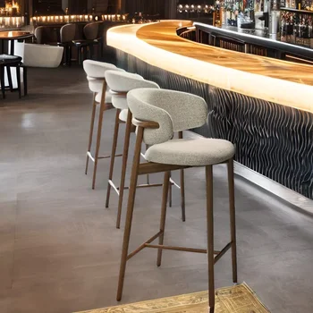 Обеденный стул с высокой стойкой Кофейный дизайн Минималистичный Островной барный стул Nordic Luxury Tabourets De Bar Cadeiras Furniture HD50CY
