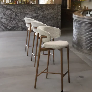 Обеденный стул с высокой стойкой Кофейный дизайн Минималистичный Островной барный стул Nordic Luxury Tabourets De Bar Cadeiras Furniture HD50CY 2