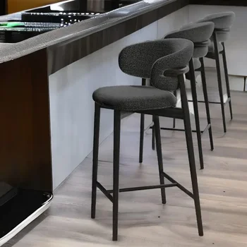 Обеденный стул с высокой стойкой Кофейный дизайн Минималистичный Островной барный стул Nordic Luxury Tabourets De Bar Cadeiras Furniture HD50CY 3