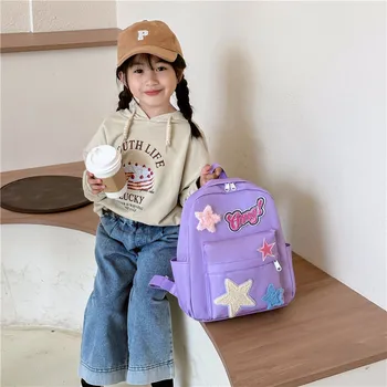 Детский рюкзак 2023 новый женский модный простой холщовый рюкзак star bag для милых девочек, школьная сумка для путешествий 3