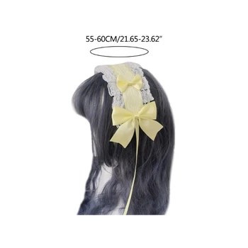 Косплей Вечеринка Кружевная повязка на голову Милая девушка Аниме Горничная Лента для волос с рюшами и бантиками Головной убор Челнока 5