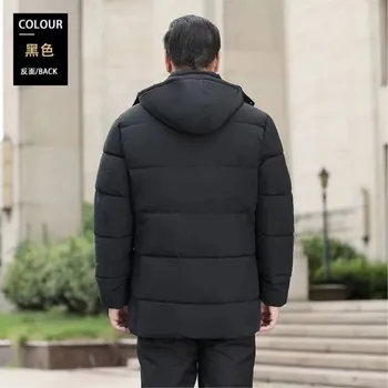 2023 Новая зимняя хлопчатобумажная куртка среднего возраста с капюшоном, утолщенная и теплая высококачественная папина куртка для теплой папиной зимы 3