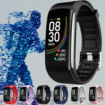 Фитнес-трекер, спортивные водонепроницаемые смарт-часы Bluetooth с пульсометром, измерением артериального давления, температуры тела, оксиметрии