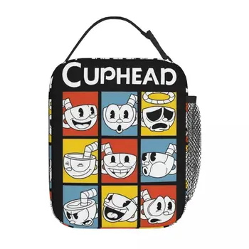 Игровой продукт Cuphead Show Изолированная сумка для ланча для школы Офиса Коробка для еды Герметичный термоохладитель Ланч Боксы