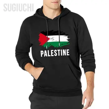 Мужские И Женские толстовки Винтажный Пуловер с капюшоном с флагом Палестины, толстовка в стиле хип-Хоп, хлопковая толстовка Унисекс