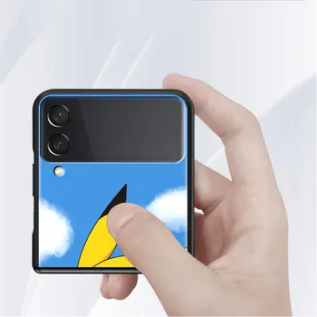 Черный Противоударный Чехол Для Samsung Galaxy Z Flip 3 5G PC Hard Prevention Luxury Shell ZFlip Чехол Для Телефона Cute Pokemon Pikachu Sac 3