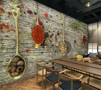 beibehang Пользовательские обои 3d ресторан общественного питания фоновая стена гостиной винтажный деревянный шпон материал Daquan 3d обои