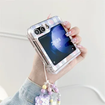 Свежая Сетка С Милыми Животными Чехол для Телефона Samsung Galaxy Z Flip 3 Z Flip 4 Z Flip 5 Жесткая Задняя крышка из ПК для ZFlip5 Case Shell 4