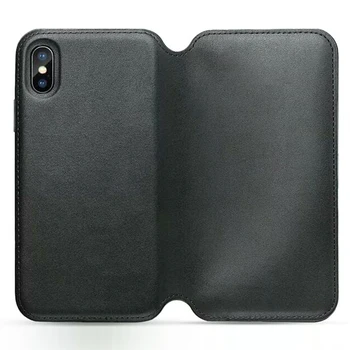 Роскошный флип-чехол Smart Sleep из натуральной кожи для iPhone X XS 8 7 8 Plus 7 Plus, чехол-бумажник с держателем для карт 2