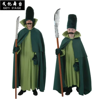 Роскошный костюм городской стражи, зеленый плащ, детский сказочный спектакль на Хэллоуин для взрослых, косплей, нарядное вечернее платье для мальчиков