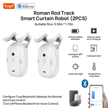 2ШТ Tuya Smart Electric Curtain Motor Bluetooth Voice Curtain Robot APP Control Совместимо с Google Home 3