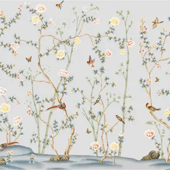Beibehang papier peint Индивидуальные большие обои 3d фотообои обои для домашнего декора с ручной росписью цветов и птиц фотообои 3