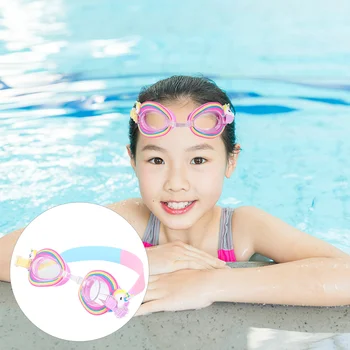 Очки для плавания, детские очки для плавания, защита от запотевания в бассейне, по рецепту для малышей, для девочек, подводный единорог для детей, пляж, УФ-излучение 0