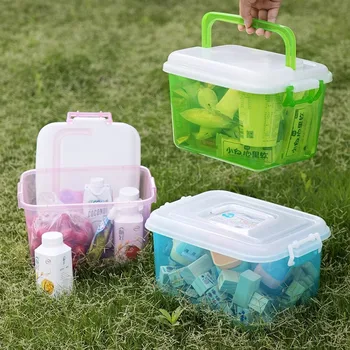 Портативный пластиковый ящик для хранения игрушек для сортировки строительных блоков