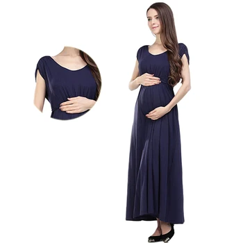 Летняя одежда для беременных, мягкое модальное платье Макси для грудного вскармливания, вечерние платья для кормления, одежда для фотосессии с невидимой молнией