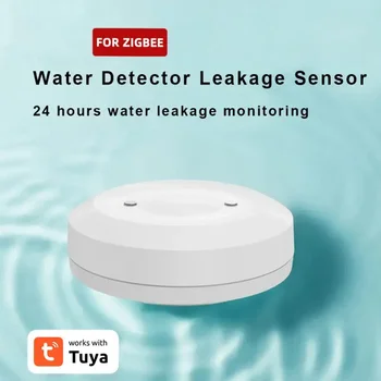 Датчик воды Tuya Zigbee Приложение Smart Life Мониторинг утечки воды Датчик погружения в воду Работа с автоматическим крановым клапаном Zigbee
