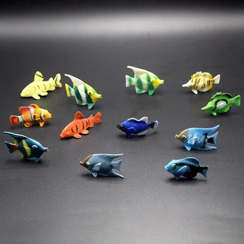 12шт Мини Океаническое животное Тропическая Рыба Фигурка модель Развивающие Игрушки для детей дошкольного возраста 0