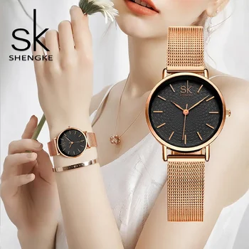 Женские часы, женские часы, модные, простые, высококачественные маленькие зеленые часы, сетчатые ремешки, кварцевые часы 0006