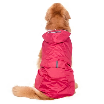 Новый дождевик для больших собак, супер водонепроницаемый дождевик с капюшоном, светоотражающая одежда для домашних животных, Золотистый ретривер, лабрадор 3XL-6XL 1