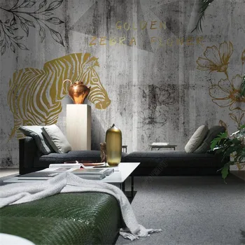 Современная скандинавская ручная роспись Абстрактной геометрической зебры Мура для декора спальни, 3D обои для домашнего декора. 5