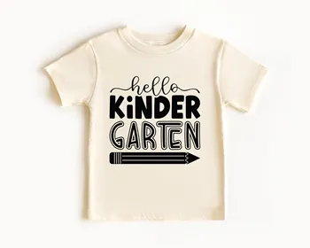 Футболка Hello Kinder Garten Toddler Youth For Cute School Preppy 1St First Day Of Back To School For New Future Student