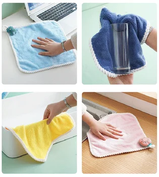 Милые полотенца для рук Кухонное полотенце для рук в ванной комнате, суперпоглощающее кухонное полотенце из микрофибры, высокоэффективное полотенце для чистки посуды 4