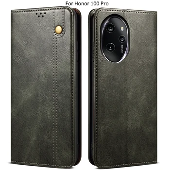 Чехлы-портмоне из восковой кожи с откидной крышкой для телефонов Honor 100 90 80 Se Honor100 Honor90 Honor80 Pro в ретро-стиле 1