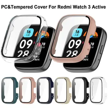 ПК + Закаленный Защитный Чехол Для Redmi Watch 3 Active Full Cover Защитная Пленка Для Экрана Из Закаленного Стекла, Аксессуары Для Бампера