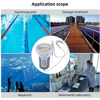 Портативный тестер качества воды 2 в 1 PH CL2 для измерения уровня хлора Измерители уровня для бассейнов Спа гидромассажных ванн 5