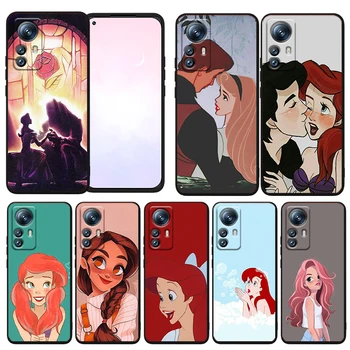 Чехол для Телефона Disney Lovely Princess Girls Для Xiaomi Mi 12T 12S 12X 12 11 11T 11i 10T 10 9 Pro Lite Ultra 5G Мягкий Черный Чехол 0