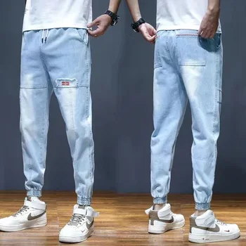 Мужские хлопчатобумажные льняные брюки Мужские осенние Новые дышащие однотонные льняные брюки для фитнеса Уличная одежда S-3XL