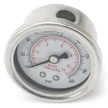 2X Регулируемых манометра регулятора давления мазута 0-160 фунтов на квадратный дюйм, Хром, серебро, Универсальный 5