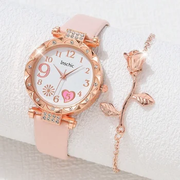 Роскошные модные женские часы с многоцветным ремешком из искусственной кожи, женские кварцевые наручные часы, браслет из сплава для дам, подарок Relógio Feminino