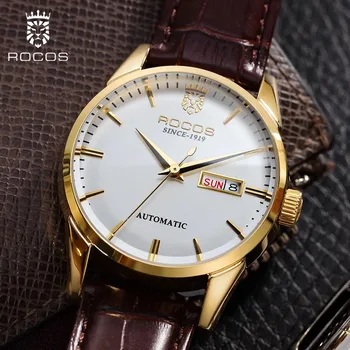 Автоматические механические часы ROCOS Man, лучший бренд класса люкс, модные водонепроницаемые часы, мужские аналоговые наручные часы-скелет, деловые часы
