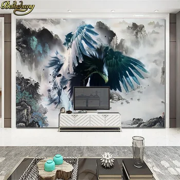 beibehang custom papel de parede 3d обои с большим чернильным орлом настенные обои в соответствии с DIY custom murals home decoration